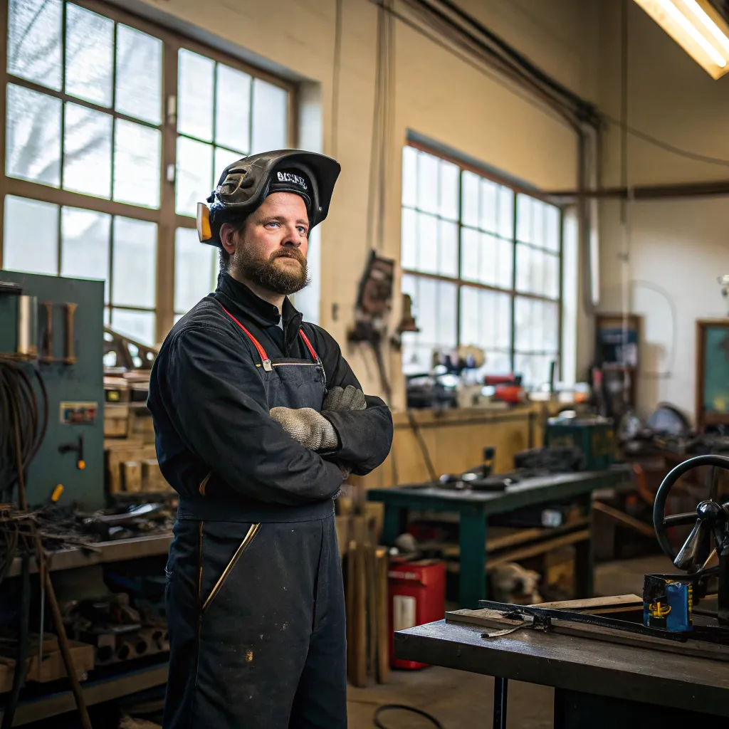 Michael Reed in a workshop